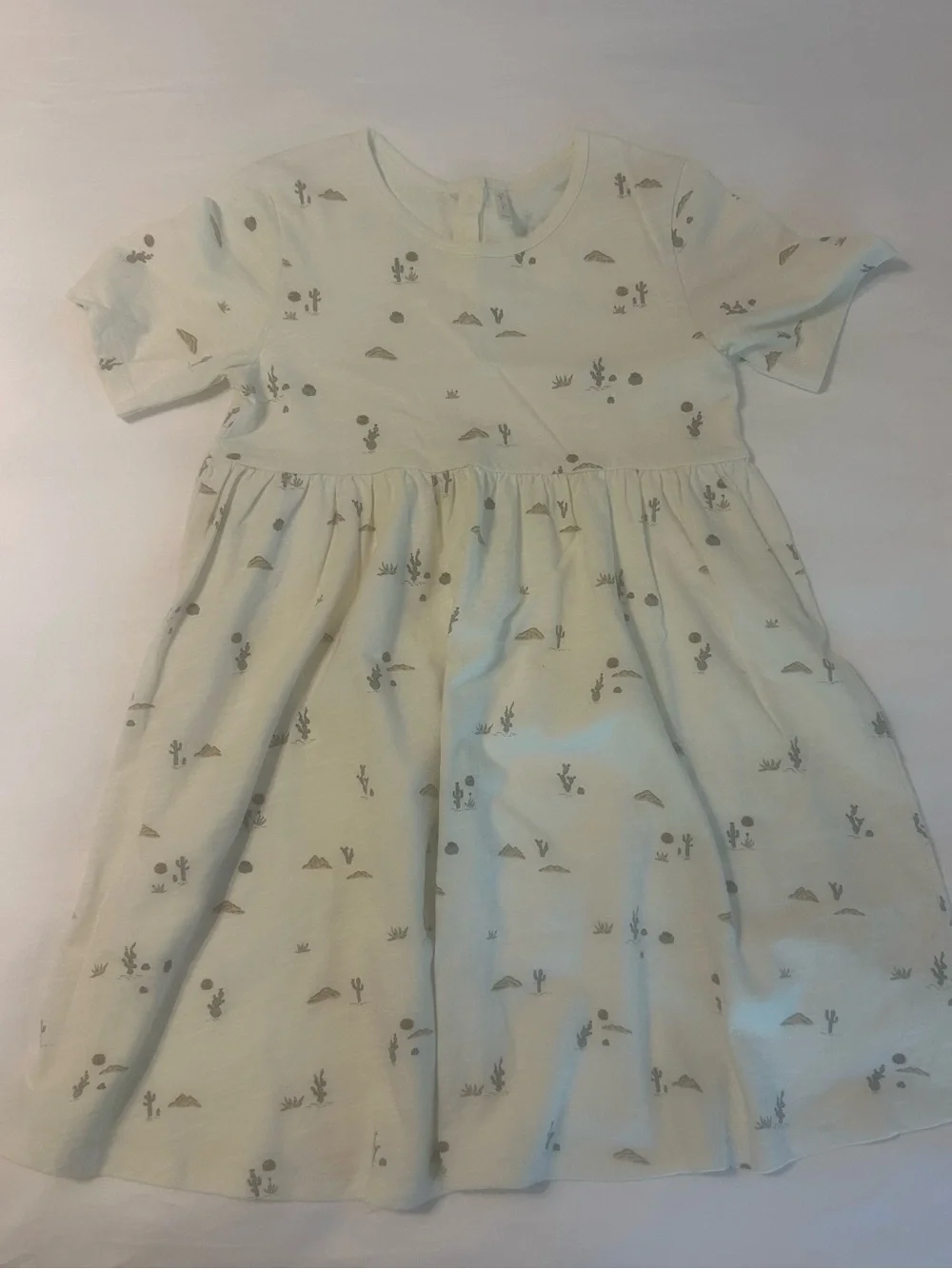 Rylee + Cru Girls' Finn Dress Cream Desert Cactus Print Cotton Size 10